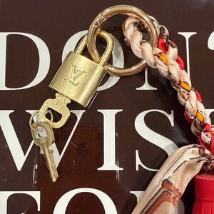 Authentic Louis Vuitton Padlock with and unbranded tassel keychain/bagcharm #310